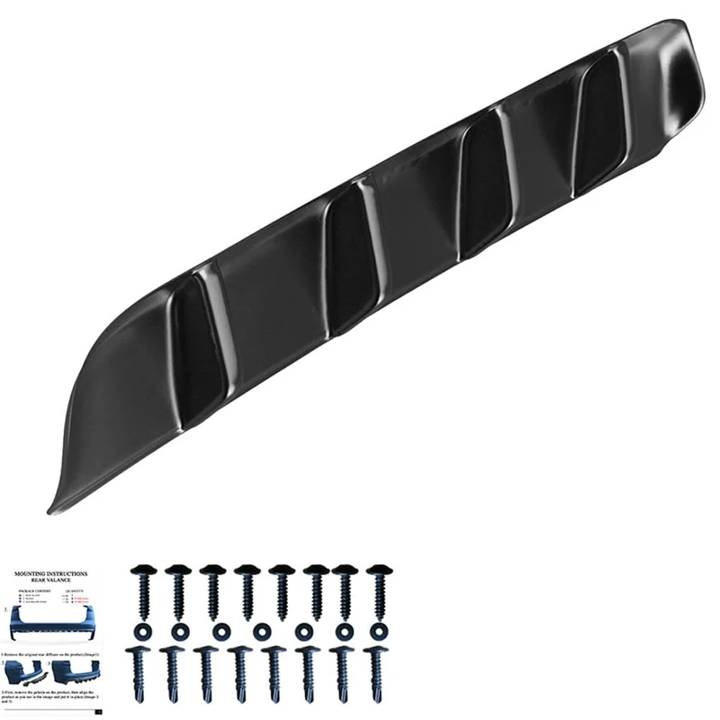 Oneway Rear Diffuser compatible with Volkswagen Tiguan II R Facelift 2020-2024 - Gloss black