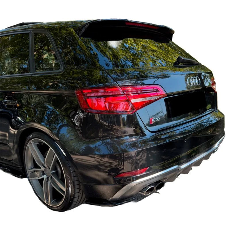 Oneway Rear Side Diffusors compatible with Audi S3 Sportback 8V Facelift 2016-2020 - Gloss black