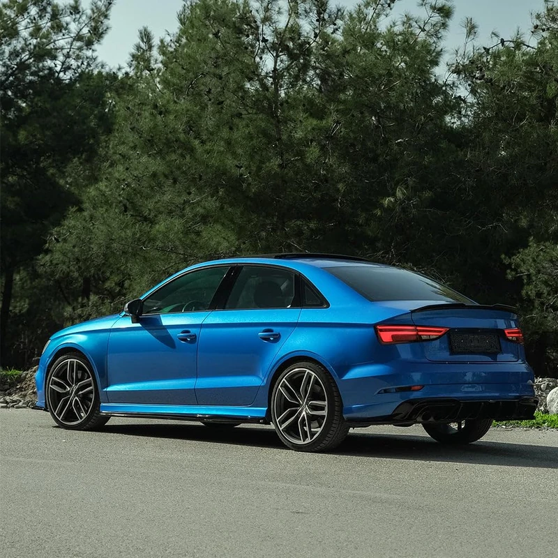 Oneway Rear Side Diffusors compatible with Audi S3 8V Sedan 2013-2016 - Version 2 - Gloss black