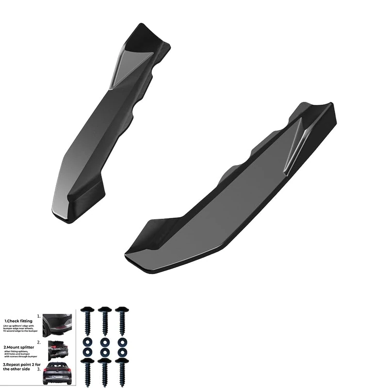 Oneway Rear Side Diffusors compatible with BMW X1 F48 M-Pack 2015-2019 - Gloss black