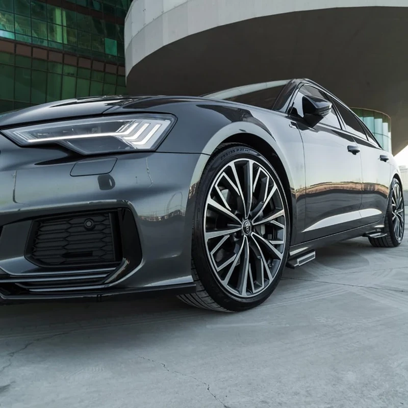 Oneway Set Side Skirts compatible with Audi A6 S-Line/S C8 (Sedan/Avant) 2018- - Gloss black