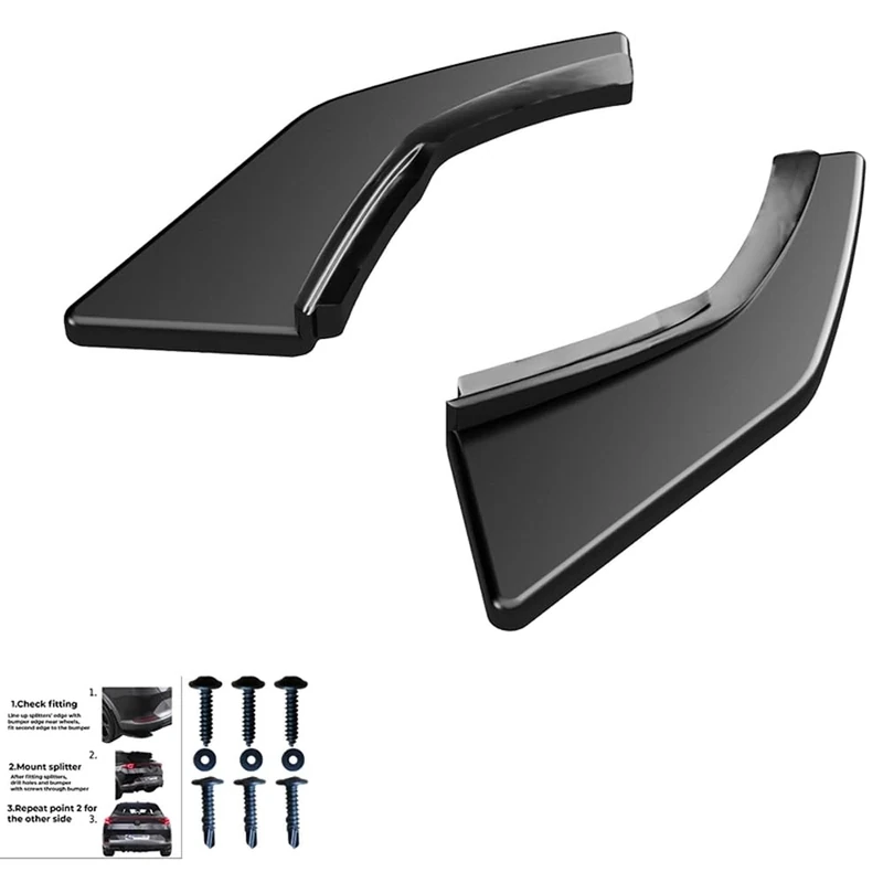 Oneway Rear Side Diffusors compatible with Volkswagen Golf VII HB GTi/GTD 2013-2016 - Gloss black