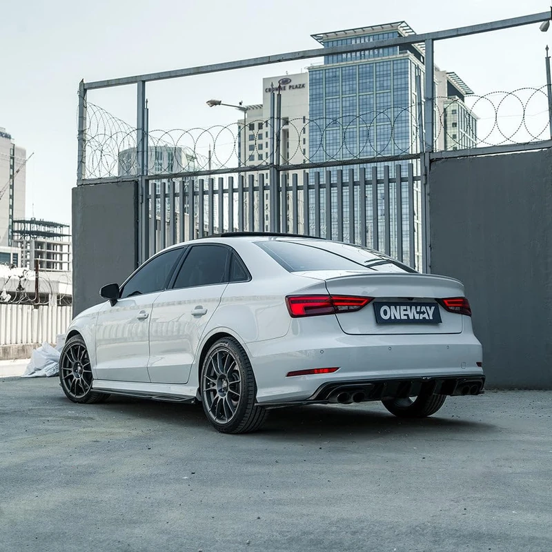 Oneway Rear Side Diffusors compatible with Audi S3 8V Sedan 2013-2016 - Gloss black