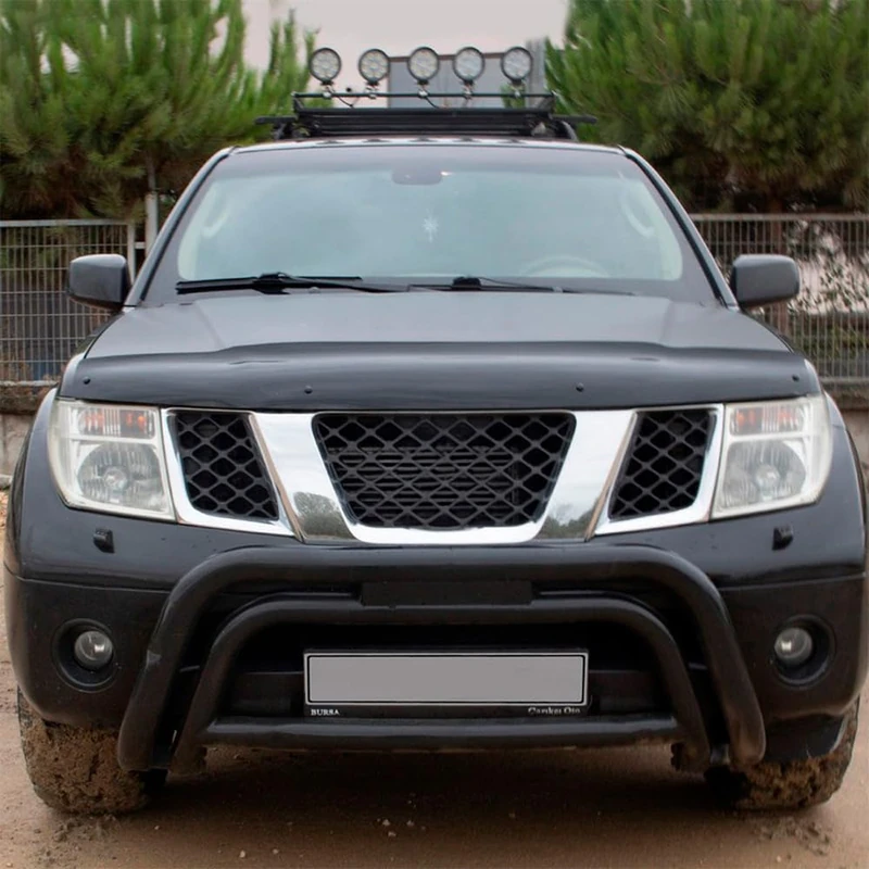 Oneway Bonnet Protector compatible with Nissan Navara D40 2005-2010 - Gloss black - Image 1
