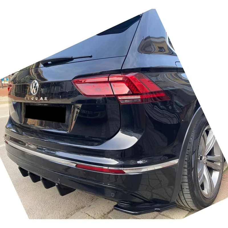 Oneway Rear Side Diffusors compatible with Volkswagen Tiguan II Standard/R-Line 2016-2020 - Gloss black