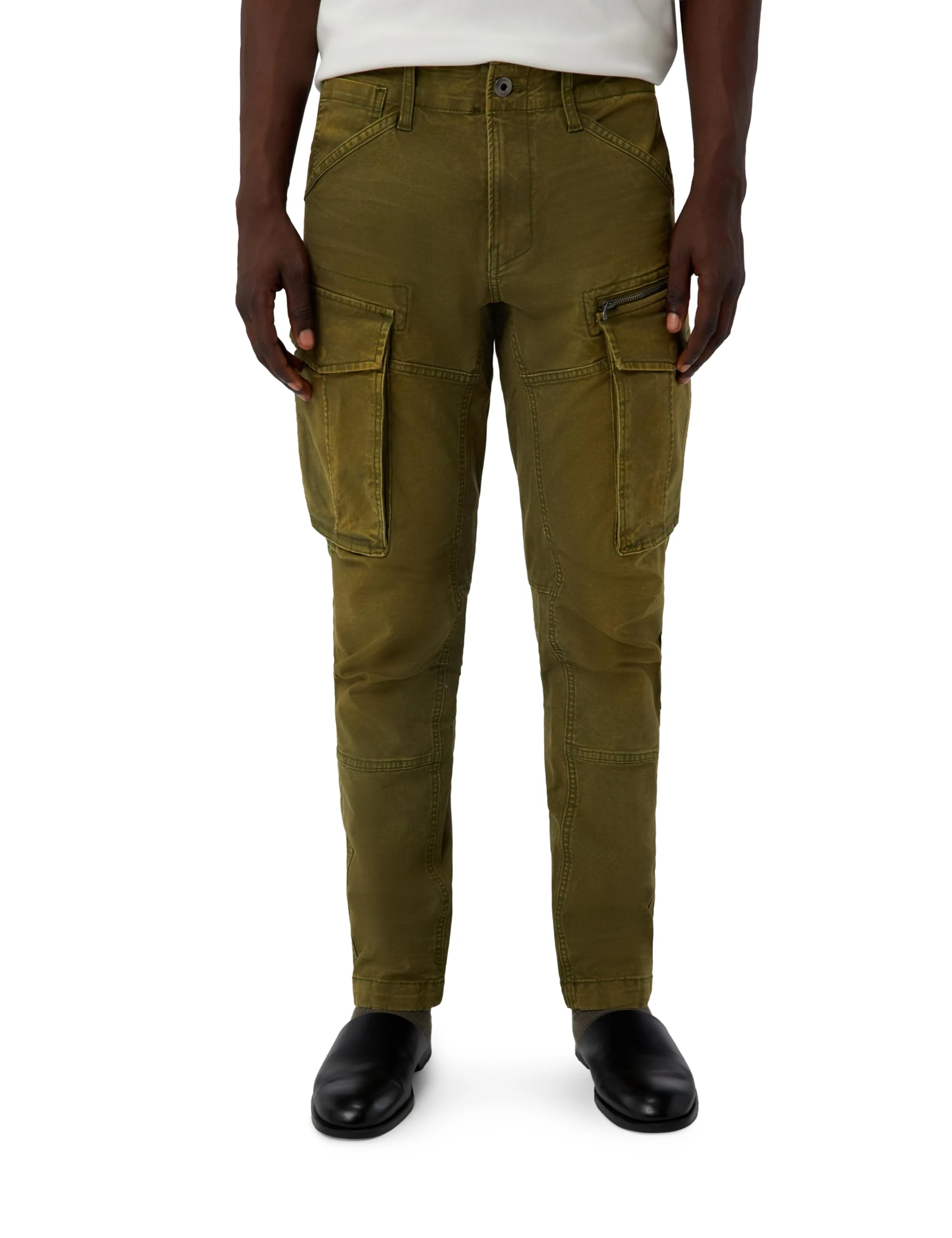 G-STAR Rovic Zip 3D Regular Tapered Pants, Green (Vintage Dust Dark Olive D02190-e172-h516), 33 W/30 L