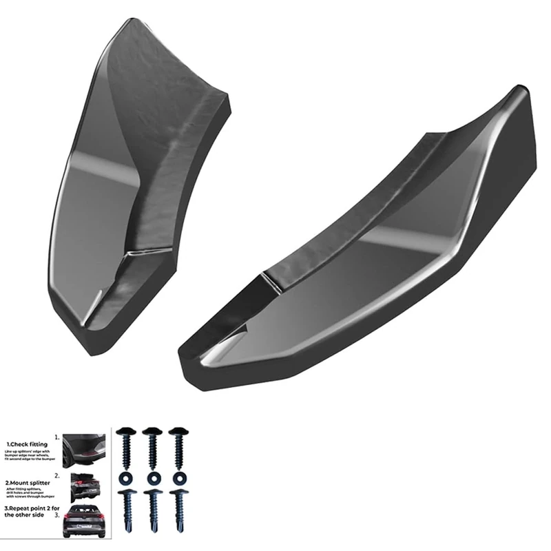 Oneway Rear Side Diffusors compatible with Ford Fiesta ST MK8 2017- - Gloss black