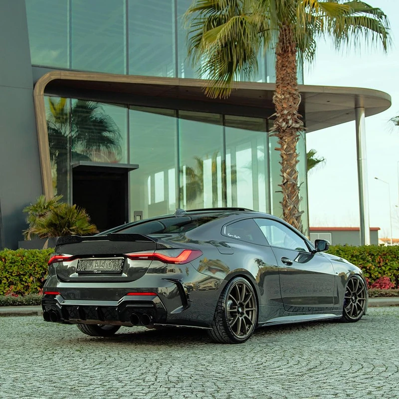 Oneway Trunk Spoiler compatible with BMW M4/4-Series G22/G23 Coupe/Convertible M-Pack/M440i 2020- - Gloss black
