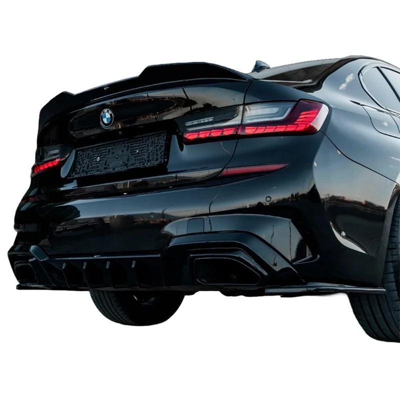 Oneway Rear Diffuser compatible with BMW 3-Series G20/G21 M-Pack 2018-2022 - Gloss black