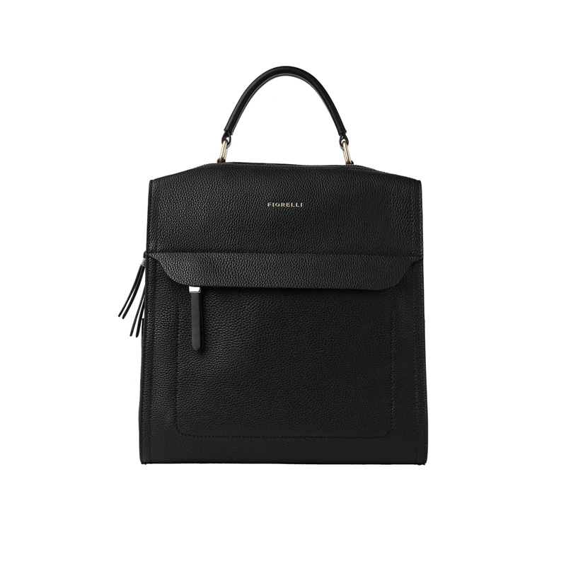 Fiorelli Women's Isla Large Backpack, Stylish Backpack with Adjustable Straps & Pockets, Black Faux Leather