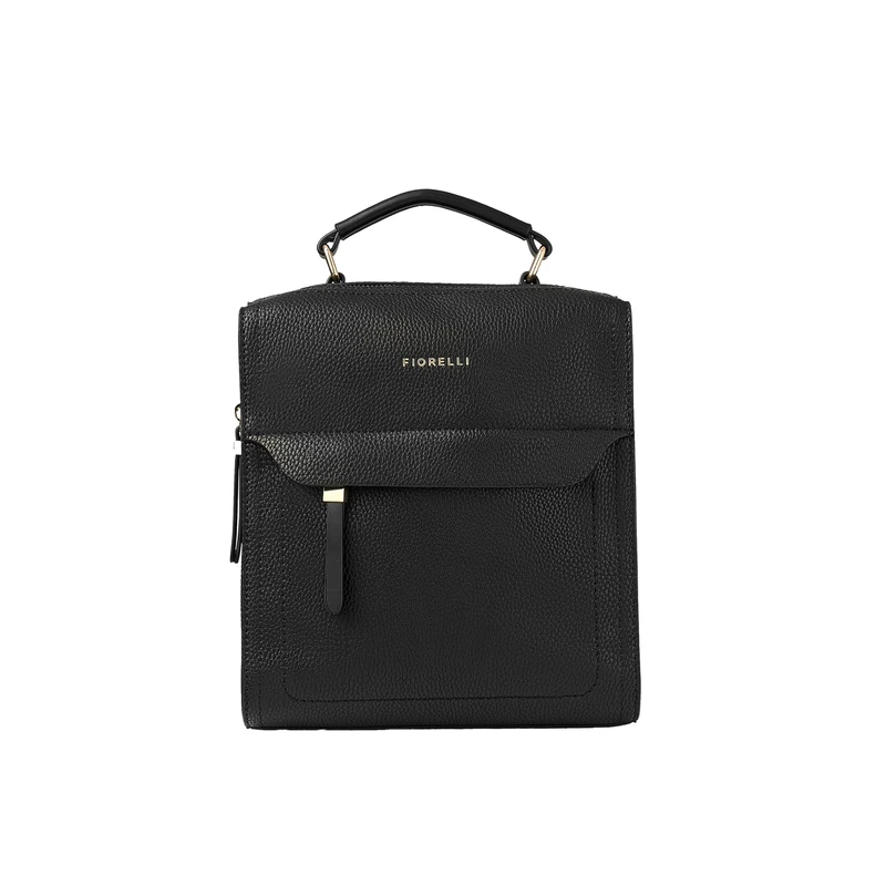 Fiorelli Women's Isla Small Backpack, Stylish Backpack with Adjustable Straps & Pockets, Black Faux Leather