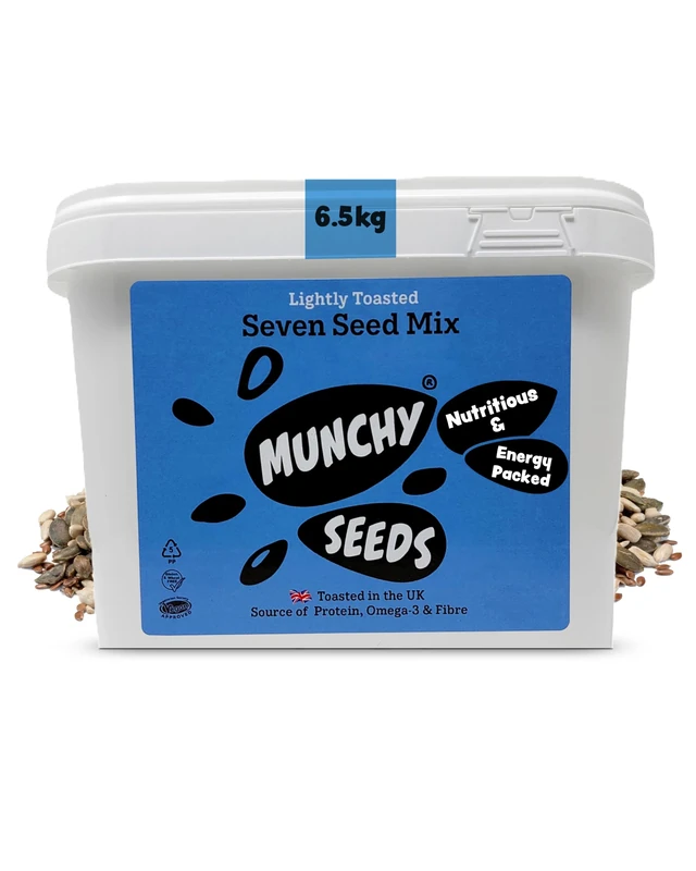 Munchy Seeds Lightly Toasted 7 Seed Mix, Pumpkin Seeds, Sunflower Seeds, Hemp, Chia, Rapeseed, Flaxseeds, Seeds for Baking, Breakfast Cereals & Granola Mixed Seeds to Eat Mixed Seeds for Eating 6.5kg