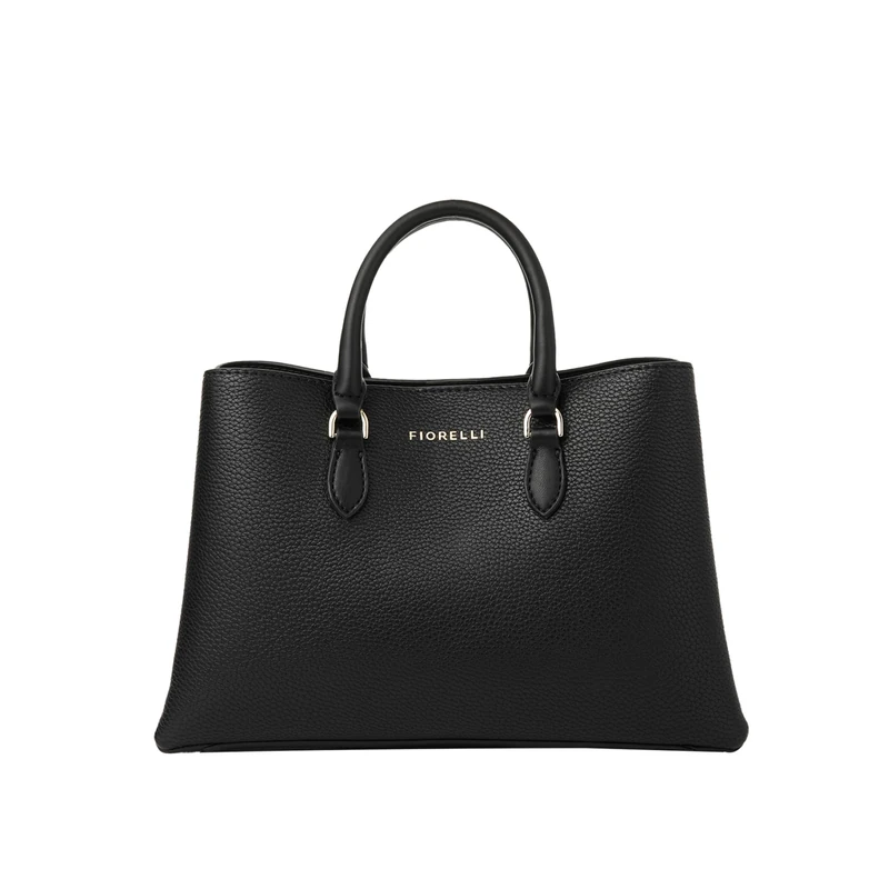 Fiorelli Women's Emery Large Satchel Bag, Stylish Handbag with Grab Handles & Crossbody Strap, Black Faux Leather