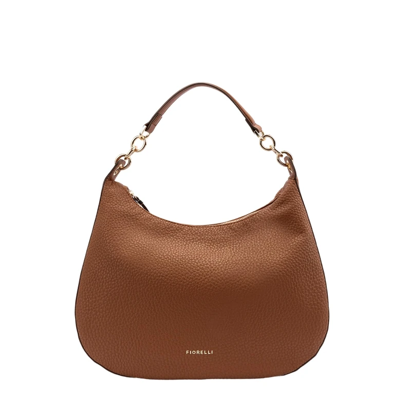 Fiorelli Women's Allegra Slouchy Hobo Bag, Stylish Shoulder Handbag with Chain Links, Tan Faux Leather