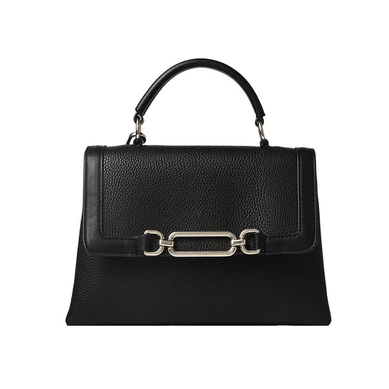 Fiorelli Women's Emilia Hardware Top Handle Bag, Stylish & Classic Design, Grab Handbag with Crossbody Strap, Black Faux Leather