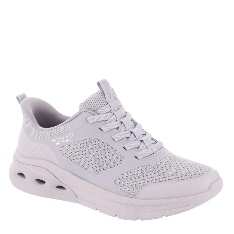 Skechers Women's Bobs Arc Waves 2.0 Now On Slip-On Sneakers, Lilac Mesh, 4.5 UK