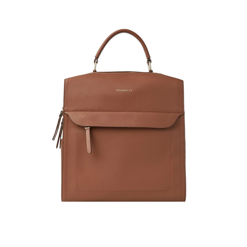 Fiorelli Women's Isla Large Backpack, Stylish Backpack with Adjustable Straps & Pockets, Tan Faux Leather