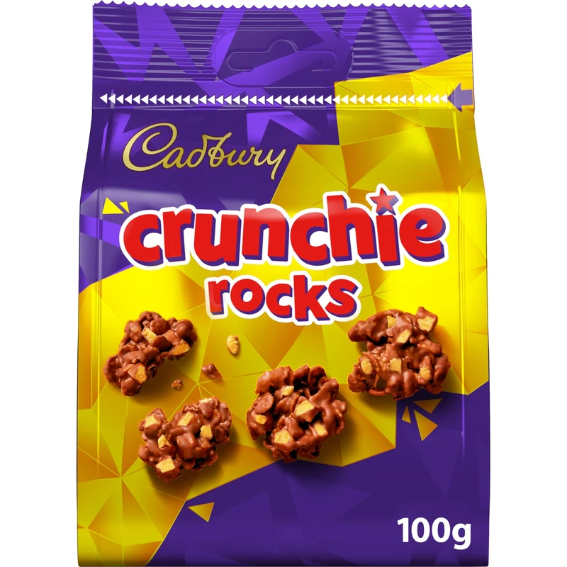 Cadbury Milk Chocolate Crunchie Rocks with Honeycomb, Sharing Bag, Bite Size Treats, 100 g (Pack of 1)