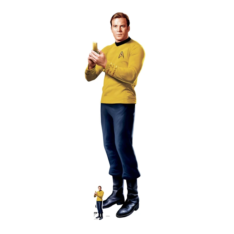Star Cutouts SC4673 Captain Kirk Cardboard Cut Out Height 179cm - Ideal for Star Trek Theme, Parties, Birthdays, Collectors & Fans, Room Decorations & Events