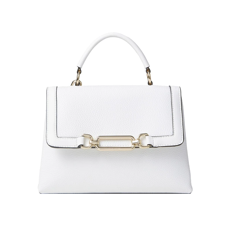 Fiorelli Women's Emilia Hardware Top Handle Bag, Stylish & Classic Design, Grab Handbag with Crossbody Strap, White Faux Leather