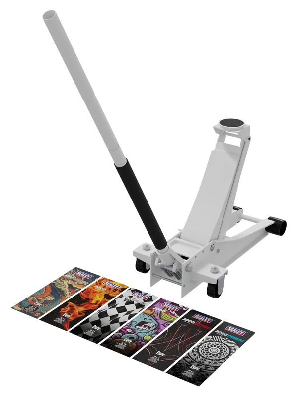 Sealey Low Entry Custom Design Trolley Jack with Rocket Lift 2 Tonne - White - 2000CW