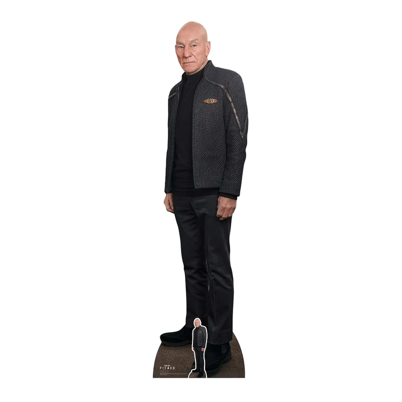 Star Cutouts – SC4706 – Star Trek Jean-Luc Picard Black Outfit Lifesize Cardboard Cutout 179cm – Patrick Stewart – Official Star Trek Gift