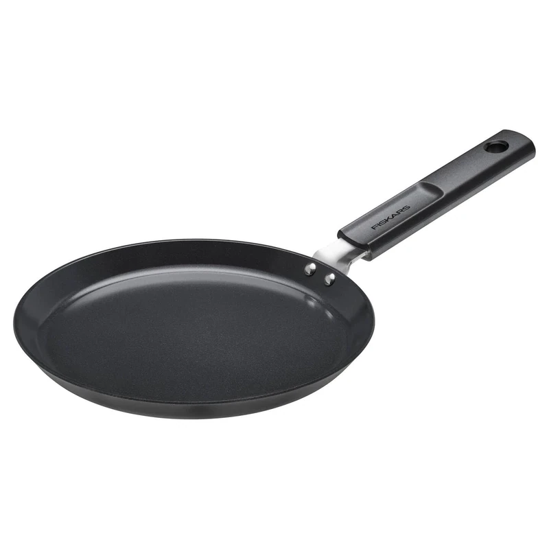 Fiskars omelette pan, hard face, diameter 22 cm, suitable for all hobs, non-stick coating, scratch-resistant, aluminium/plastic, black, 1075522