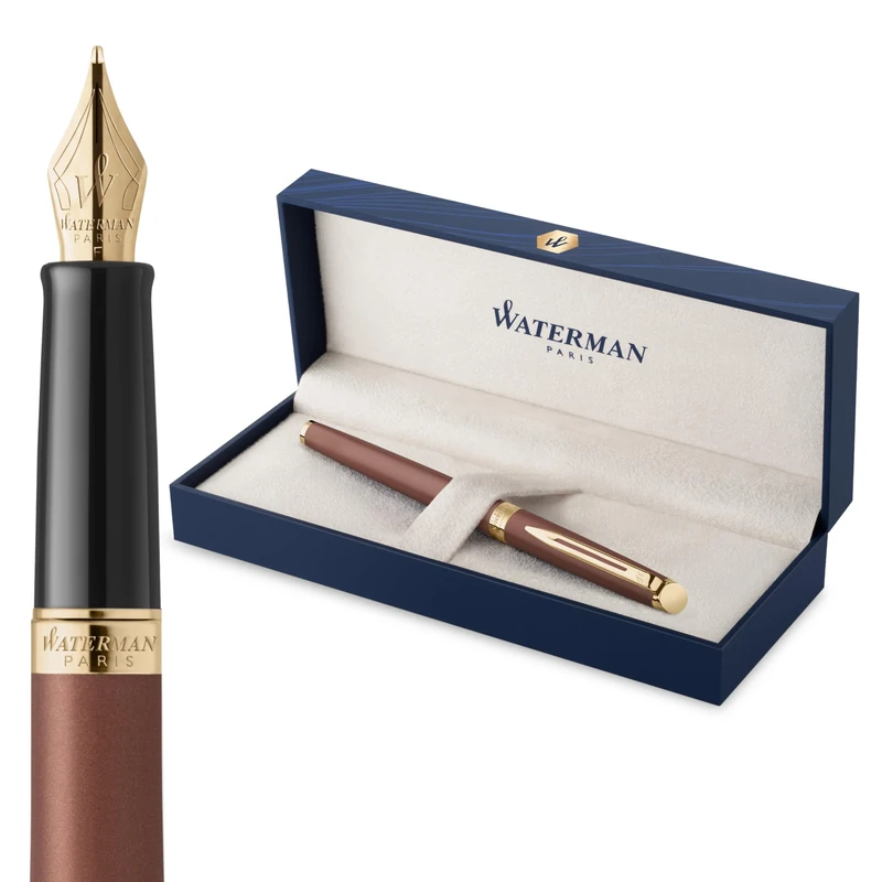 Waterman Hémisphère Fountain Pen | Copper Red (The Understated Edit Collection) | Medium Nib with Blue Ink | Gift Box