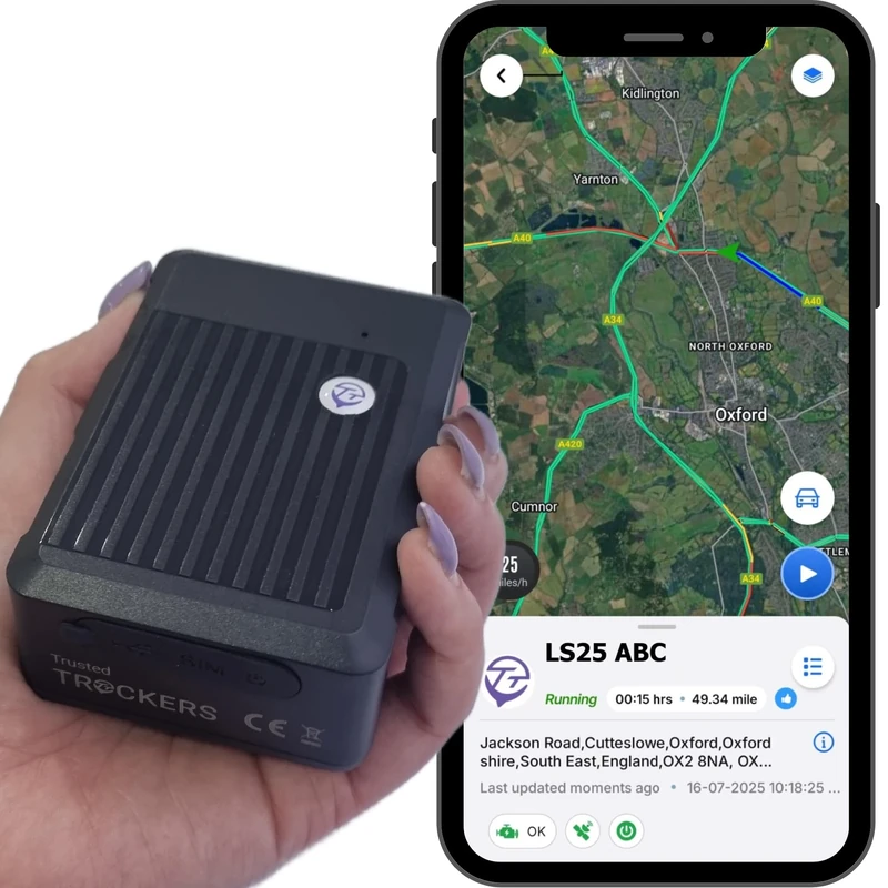 Rechargeable Magnetic GPS Tracker, Car Tracker, Motorbike Tracker, IP67 Waterproof Hidden GPS Tracker Device great for Vehicle Security, Temp/Humidity/Light Sensors, PrePaid SIM and 4+ Years Standby