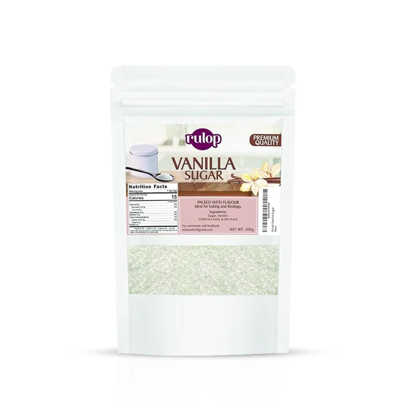 Rulop Premium Vanilla Sugar 200g, for Baking, Home Cooking, Coffee, Cocktails, Cakes & Dessert Making 200gm(Pack of 2)