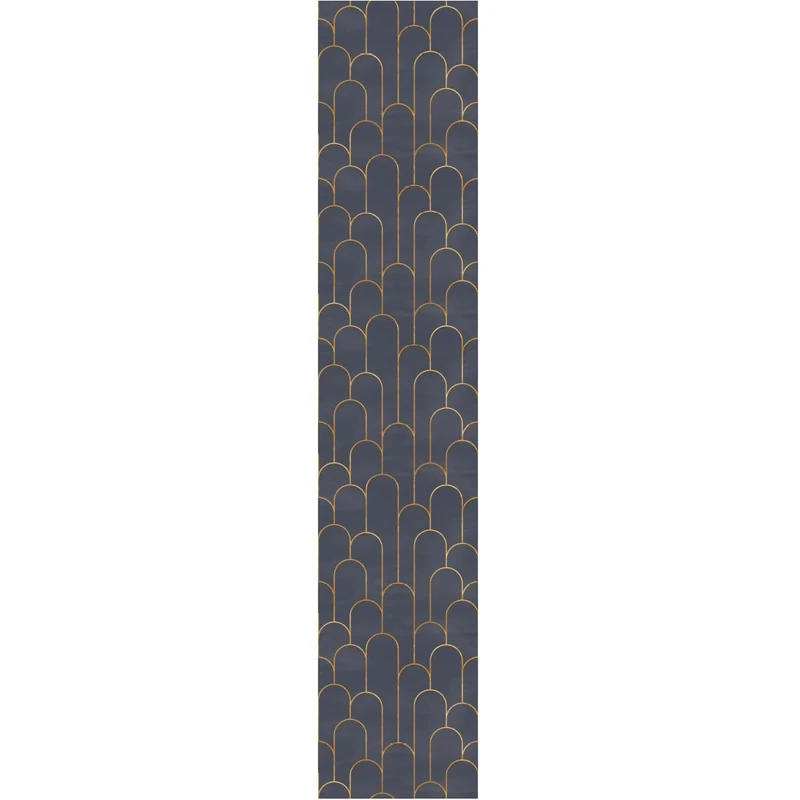 Ambiance Sticker Pre-Pasted Non-Woven Wallpaper Roll Blue Chic Arches Decorative Adhesive – 1 Roll H300 x W60 cm