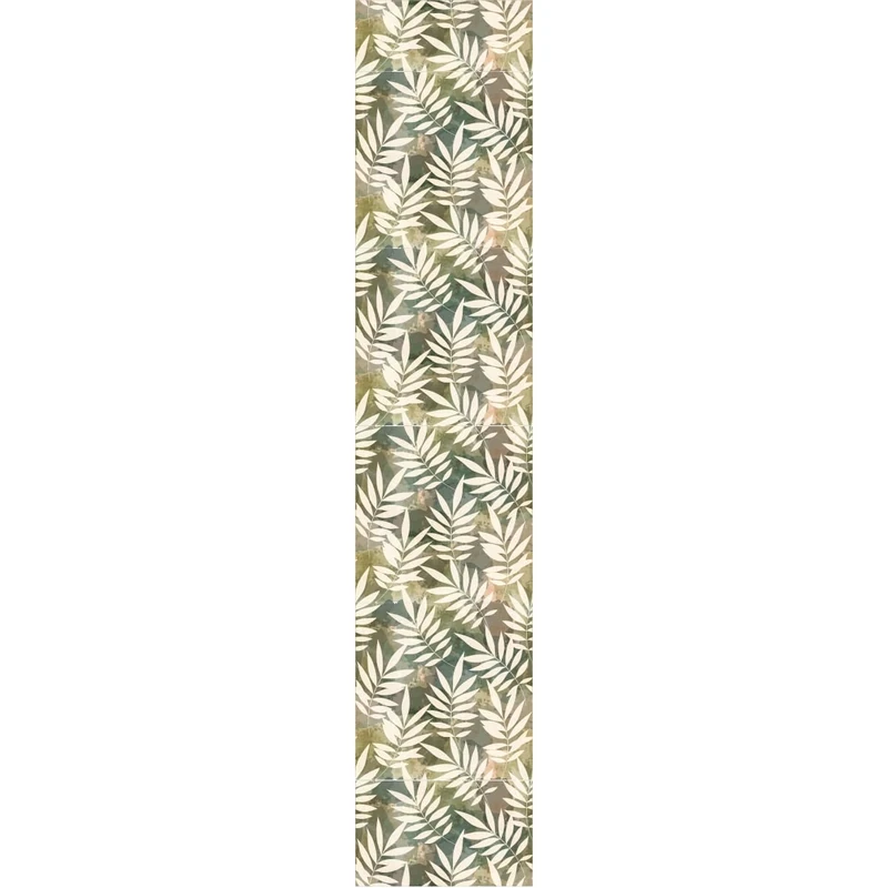 Ambiance Sticker Pre-Pasted Non-Woven Wallpaper roll Tropical Shades of Green and Beige Leaves Decorative Adhesive – 1 roll of 300 x 60 cm