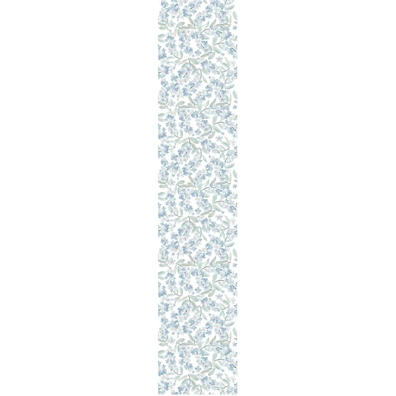 Ambiance Sticker Pre-Pasted Non-Woven Wallpaper Roll Jasmine Flowers Blue Decorative Adhesive – 1 Roll H300 x W60 cm