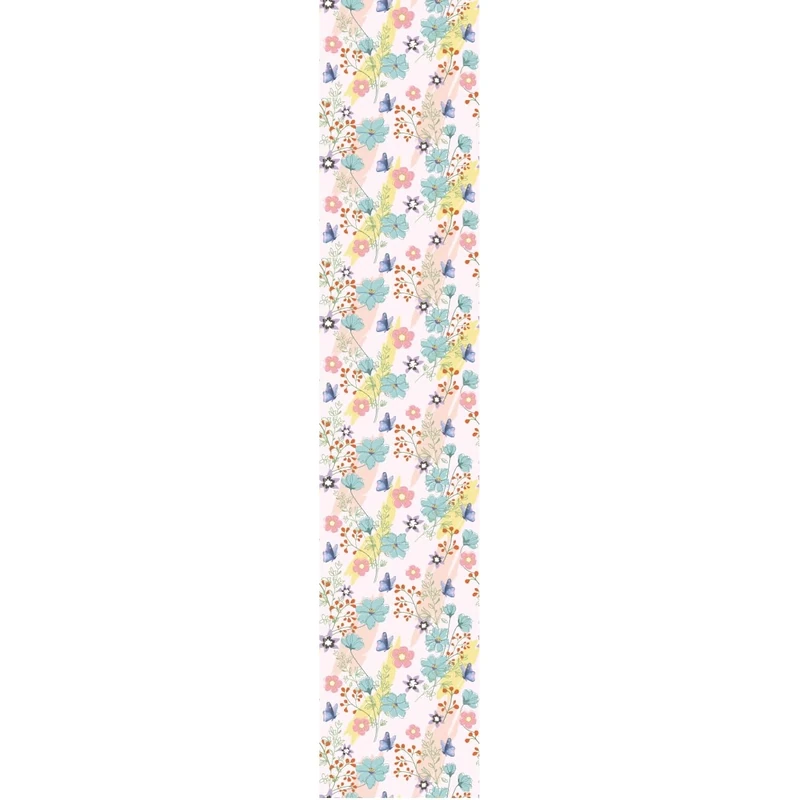 Ambiance Sticker Non-Woven Wallpaper Pre-Glued Blue Flowers Decorative Adhesive Roll – 1 Roll H300 x W60 cm
