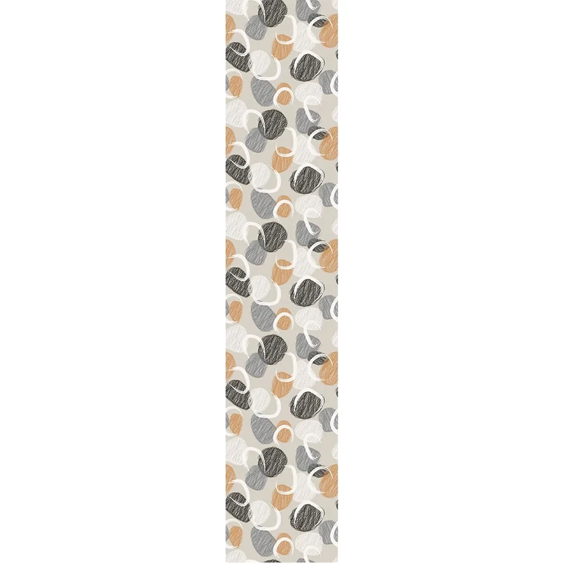 Ambiance Sticker Pre-Pasted Non-Woven Wallpaper Roll Modern Art Doodles Decorative Adhesive – 1 Roll H300 x W60 cm