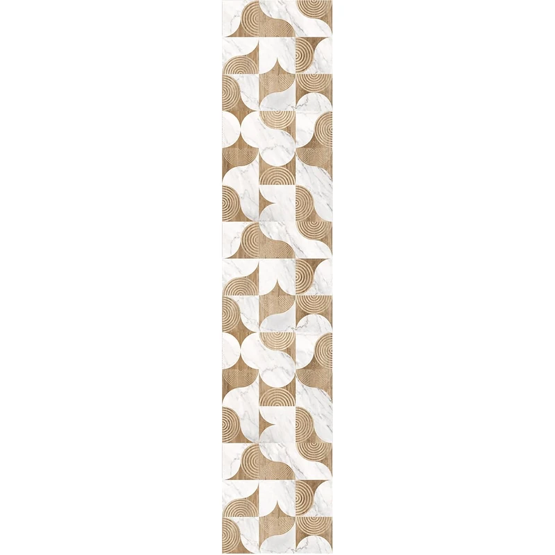 Ambiance Sticker Pre-Pasted Non-Woven Wallpaper Roll Marble and Wood Effect Decorative Adhesive Design – 1 Roll H300 x W60 cm