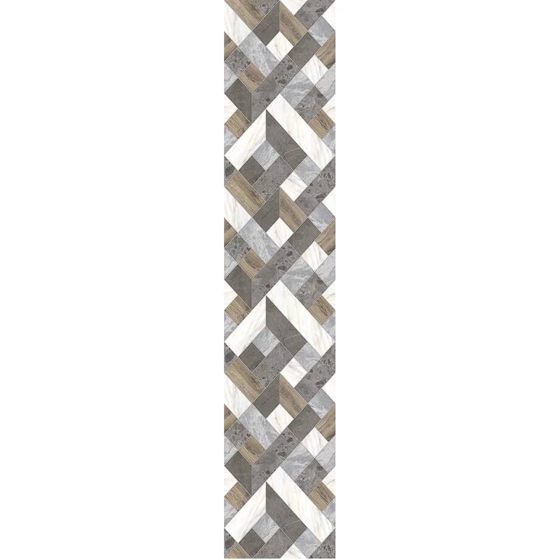 Ambiance Sticker Pre-Pasted Non-Woven Wallpaper Roll Marble and Wood Decorative Adhesive – 1 Roll H300 x W60 cm
