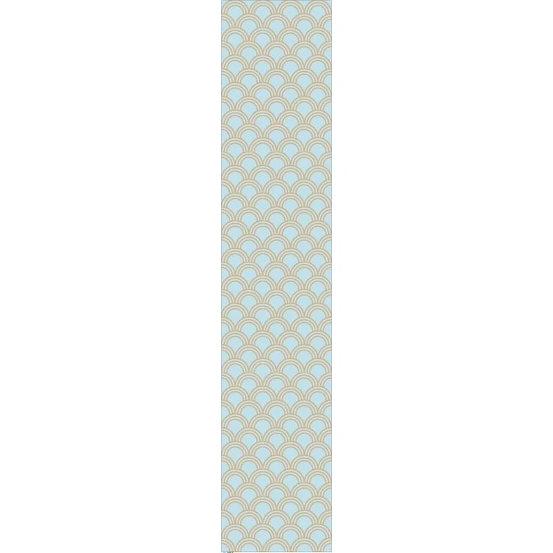 Ambiance Sticker Pre-Pasted Non-Woven Wallpaper Roll Scandinavian Art Deco Aquamarine Arches Decorative Adhesive – 1 Roll H300 x W60 cm