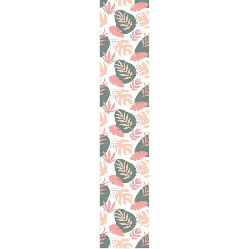 Ambiance Sticker Pre-Pasted Non-Woven Wallpaper Roll Tropical Palm Leaves Pink Decorative Adhesive – 1 Roll H300 x W60 cm