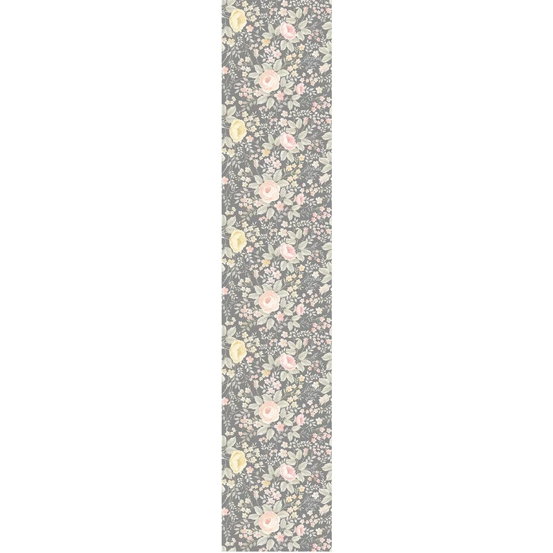 Ambiance Sticker Non-Woven Wallpaper Pre-Pasted Wallpaper Roll Vintage Roses Grey Decorative Adhesive – 1 Roll H300 x W60 cm