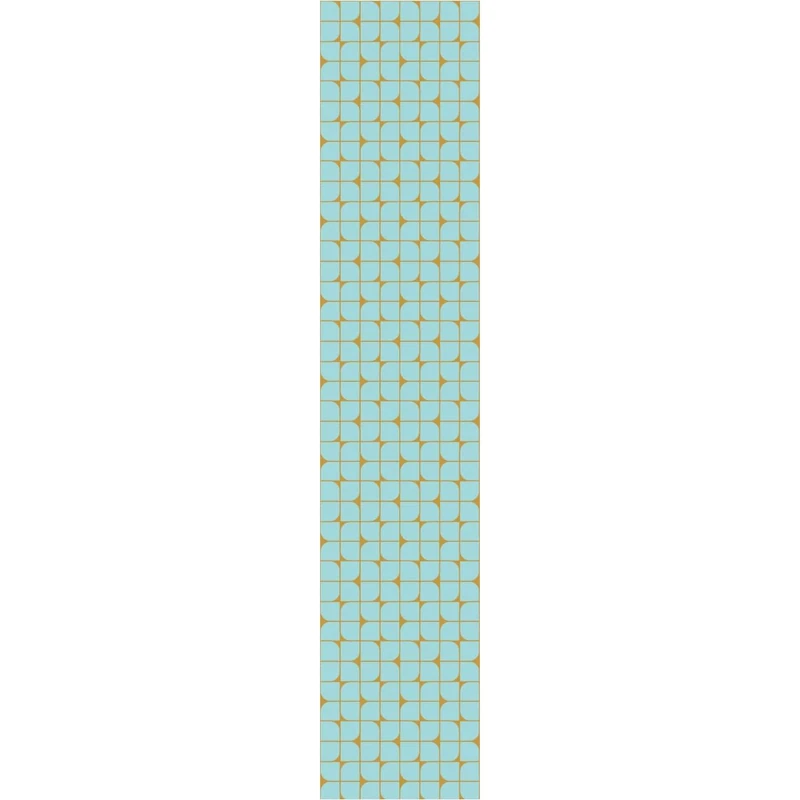 Ambiance Sticker Non-Woven Wallpaper Pre-Pasted Roll Retro Aquamarine and Yellow Decorative Adhesive – 1 Roll H300 x W60 cm