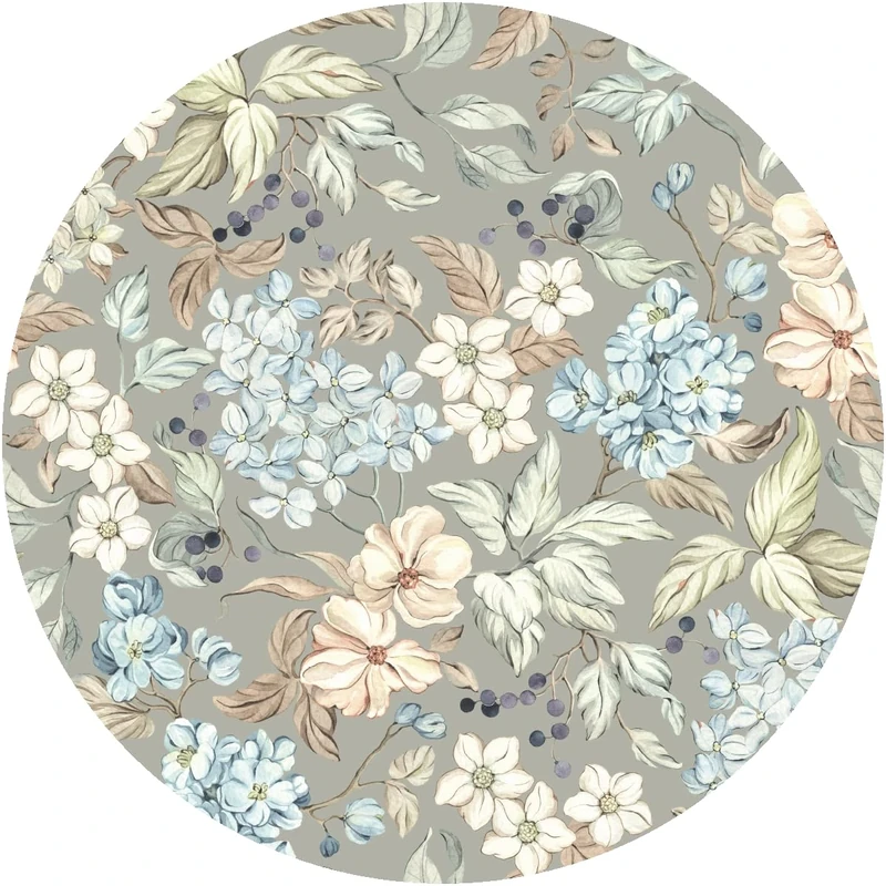 Ambiance Sticker Non-Woven Wallpaper Pre-Glued Giant Floral Composition Landscape Watercolour – H120 x L120 cm