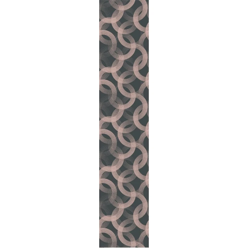 Ambiance Sticker Non-Woven Wallpaper Pre-Pasted Roll Grey Pink Circles Decorative Adhesive – 1 Roll H300 x W60 cm