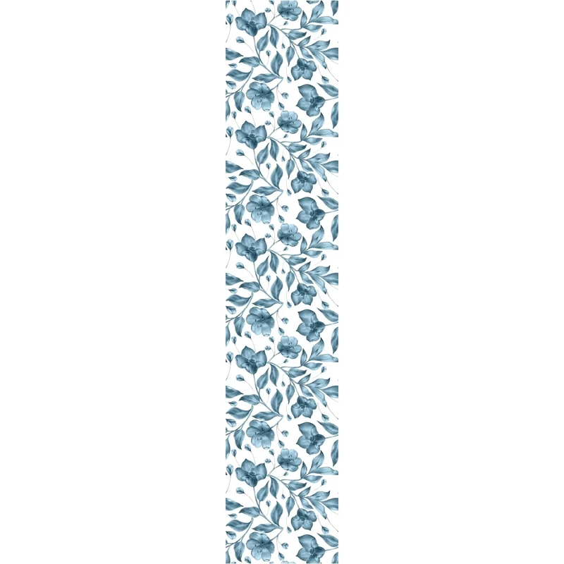 Ambiance Sticker Non-Woven Wallpaper Pre-Pasted Roll Blue Summer Flowers Decorative Adhesive – 1 Roll H300 x W60 cm