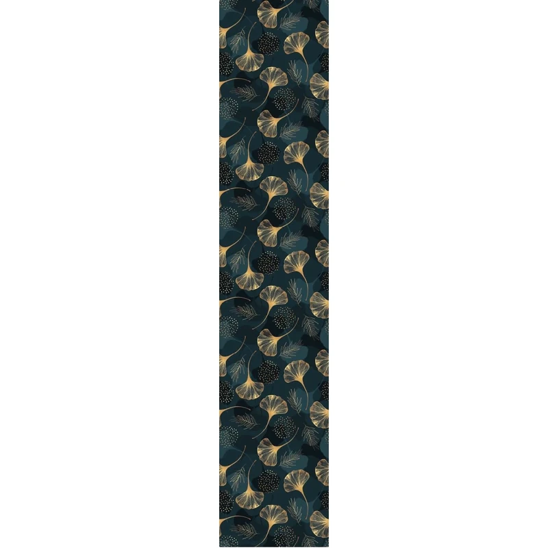 Ambiance Sticker Pre-Pasted Non-Woven Wallpaper Roll Blue Ginkgo Leaf Decorative Adhesive – 1 Roll H300 x W60 cm