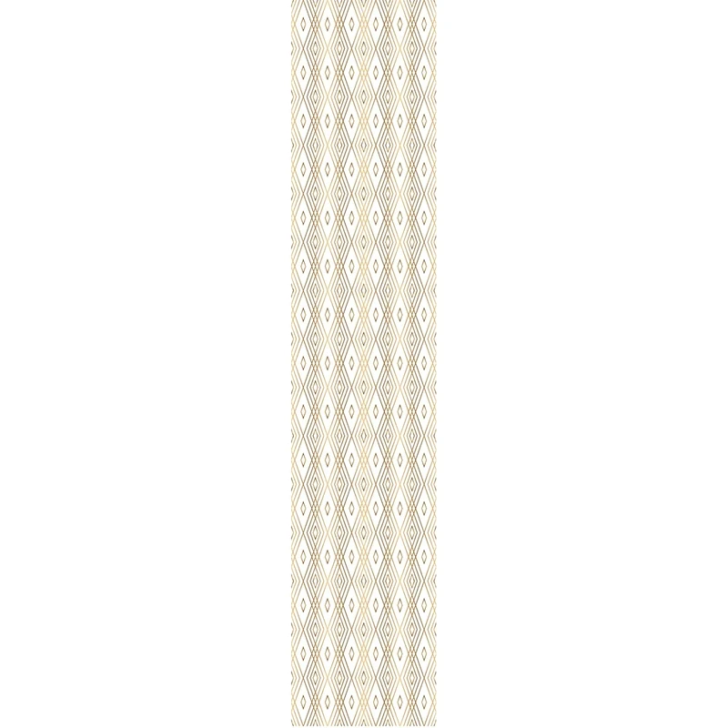 Ambiance Sticker Non-Woven Wallpaper Pre-Glued Scandinavian Art Deco Diamond White and Gold Decorative Adhesive – 1 Roll Height 300 x Length 60 cm