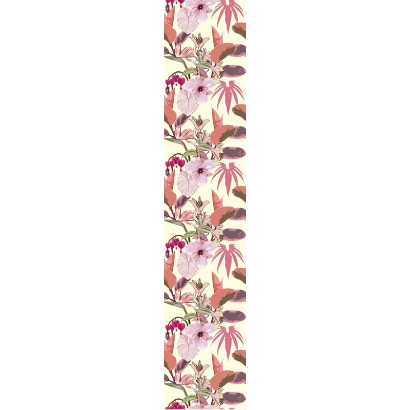 Ambiance Sticker Non-Woven Wallpaper Pre-Pasted Roll Tropical Orchids Flowers and Leaves Exotic Decorative Adhesive – 1 Roll H300 x W60 cm