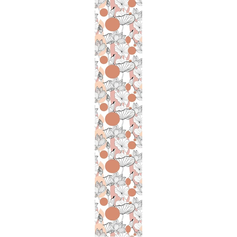Ambiance Sticker Pre-Pasted Non-Woven Wallpaper Roll Abstract Lotus Plant Decorative Adhesive – 1 Roll H300 x W60 cm