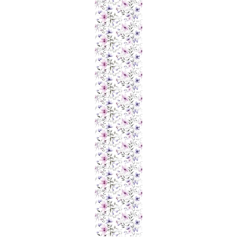 Ambiance Sticker Non-Woven Wallpaper Pre-Pasted Roll of Pink and Purple Flowers Decorative Adhesive – 1 Roll H300 x W60 cm - Image 1