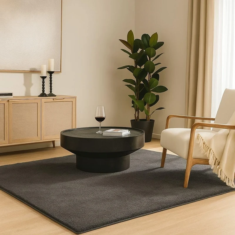 VOUNOT® Fluffy Rugs for Living Room and Bedroom, Soft Shaggy Floor Carpets with Non Slip Backing & Extra Underlay, Machine Washable, Large Area Rug, Modern & Cosy Home Decor, 200x300cm, Anthracite